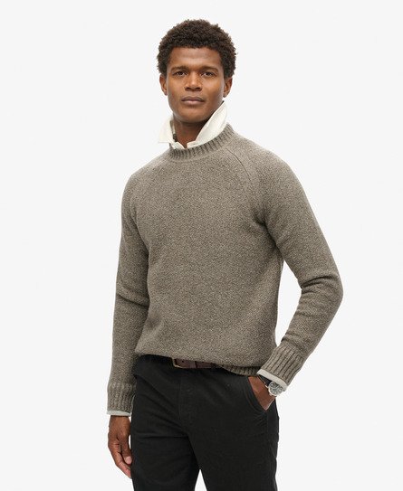 Superdry Herren Braun Grober Raglan-Pullover, Größe: XXL von Superdry