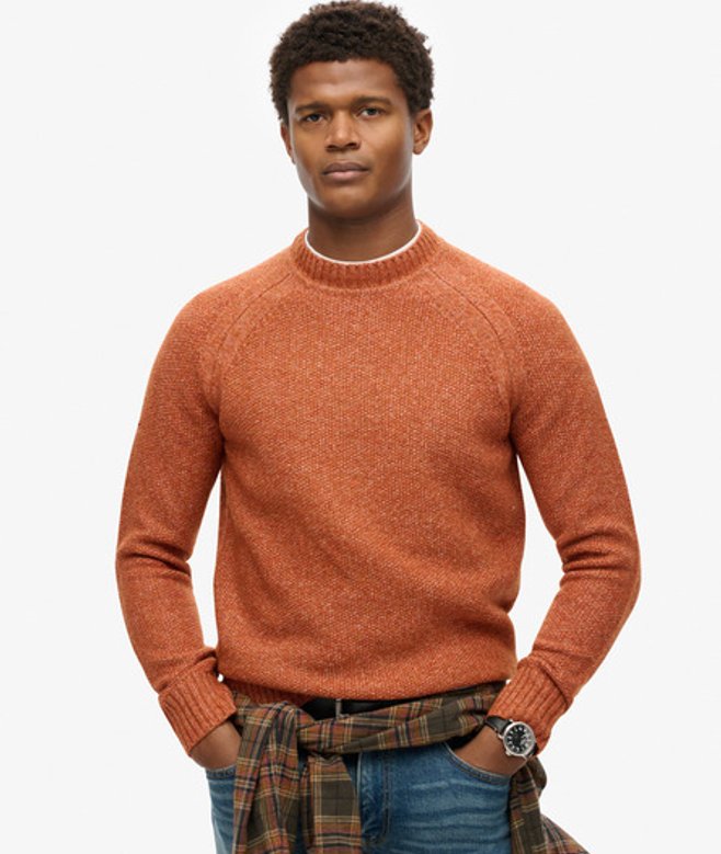 Superdry Herren Grober Raglan-pullover Orange - Größe: XL Superdry Herren Grober Raglan-pullover Orange - Größe: XL von Superdry