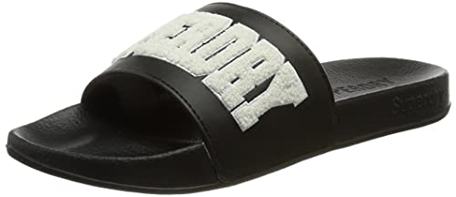 Superdry Herren HIGH Build Logo Pool Slide Slipper, Black, Small von Superdry