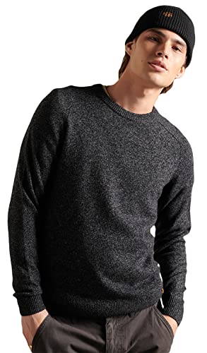 Superdry Herren Harlo Crew Pullover Sweater, Magma Black Twist, S von Superdry