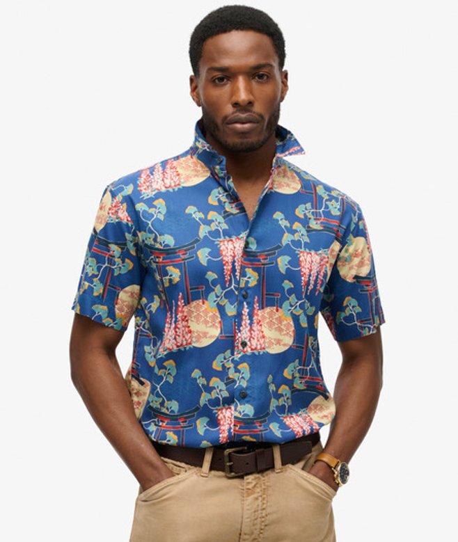 Superdry Herren Hawaii-hemd Blau - Größe: S von Superdry