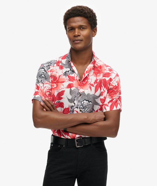Superdry Herren Hawaiian Resort Hemd Rot - Größe: XL von Superdry