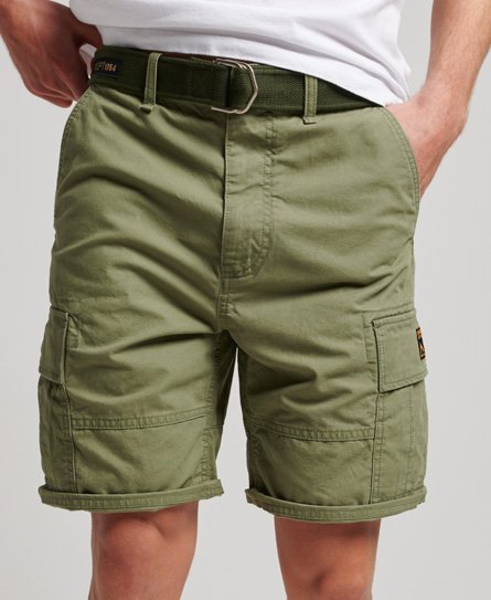 Superdry Men's Heavy Cargo-Shorts aus Bio-Baumwolle Grün - Größe: 28 von Superdry