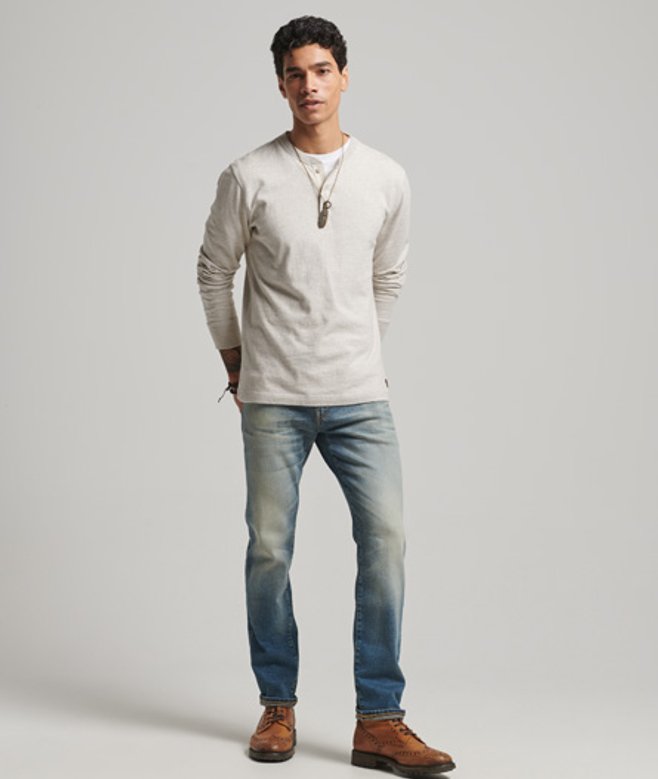 Superdry Herren Hellblau Schmale Merchant Jeans Aus Bio-baumwolle, Größe: 32/32 - Größe: 32/32 von Superdry