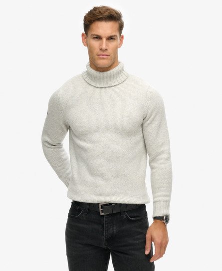 Superdry Herren Hellgrau Angerauter Rollkragenpullover, Größe: XXL von Superdry