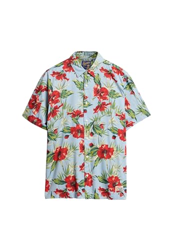Superdry Herren Hemd mit Hawaii-Print Paradiesvogel Marineblau XL von Superdry
