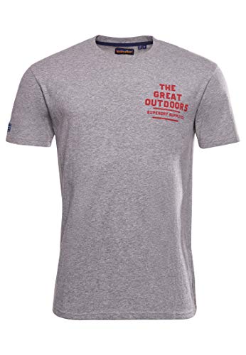 Superdry Herren Heritage Mountain Relax T-Shirt Grau Meliert L von Superdry