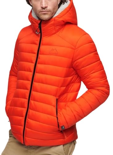 Superdry Herren Hooded Fuji Sport Padded JKT Anorak, Bold Orange, X-Large von Superdry