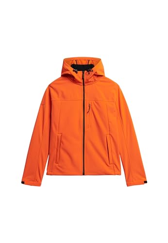 Superdry Herren Hooded Soft Shell Trekker JKT A2-Wind Family, orange (Flame orange), Small von Superdry