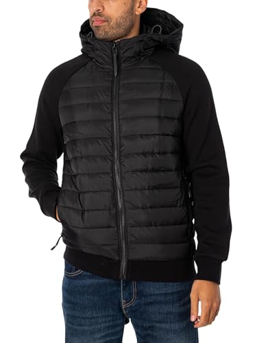 Superdry Herren Hooded Storm Hybrid Padded JKT Sweatshirt, Schwarz, Large von Superdry