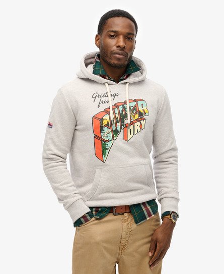 Superdry Herren Hoodie mit Archive-grafik Hellgrau - Größe: S von Superdry