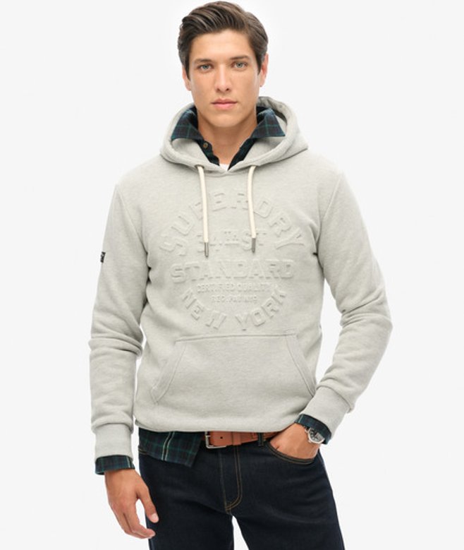 Superdry Herren Hoodie mit Geprägter Logo-grafik Hellgrau - Größe: L Superdry Herren Hoodie mit Geprägter Logo-grafik Hellgrau - Größe: L von Superdry