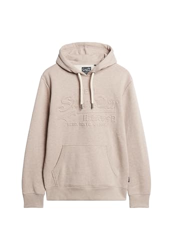 Superdry Herren Hoodie mit geprägtem Vintage-Logo Pastellbeige Meliert XXL von Superdry