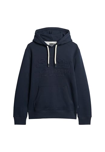 Superdry Herren Hoodie mit geprägtem Vintage-Logo Superplus Blau-Schwarz Gesprenkelt XXXL von Superdry