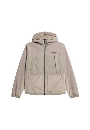 Superdry Herren Hybrid Trekker Jacke mit Kapuze String Braun L von Superdry