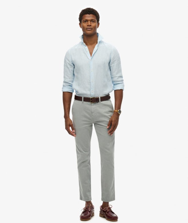 Superdry Men's International Chinohose Grau - Größe: 32/32 von Superdry