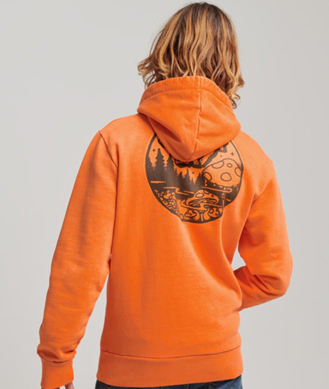 Superdry Herren Into The Woods Hoodie mit Grafik Orange - Größe: M von Superdry