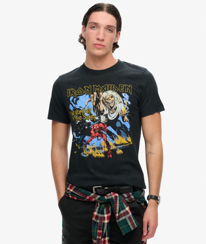 Superdry Herren Iron Maiden x Superdry Limited Edition T-shirt Schwarz - Größe: XL von Superdry
