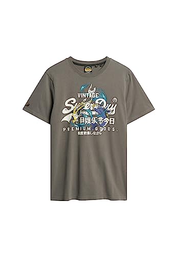 Superdry Herren Japanisches Vl Graphic T-Shirt, Dunkelgrau (40), L von Superdry