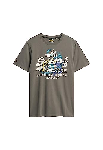 Superdry Herren Japanisches Vl Graphic T-Shirt, Dunkelgrau (40), XL von Superdry