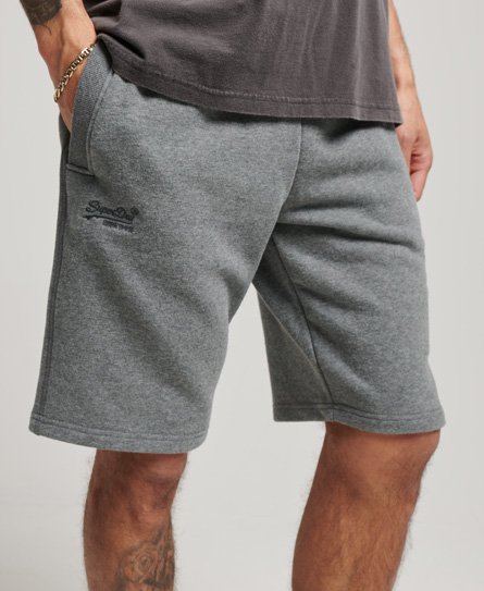 Superdry Herren Jersey-Shorts mit Aufgesticktem Vintage-Logo Grau - Größe: M von Superdry