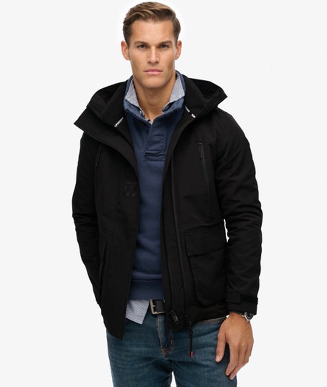 Superdry Herren Kapuzen-windbreaker mit Stickerei Black - Größe: M von Superdry