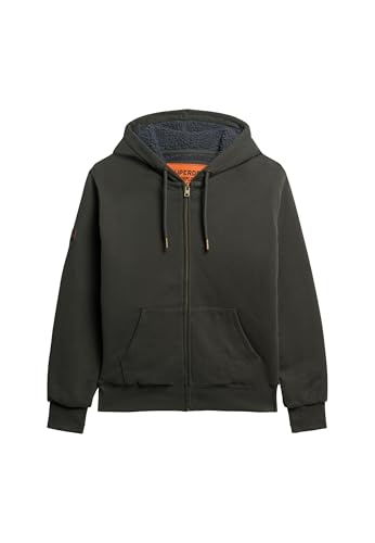 Superdry Herren Kapuzenjacke mit Teddyfellfutter Verwaschenes Schwarz XXL von Superdry