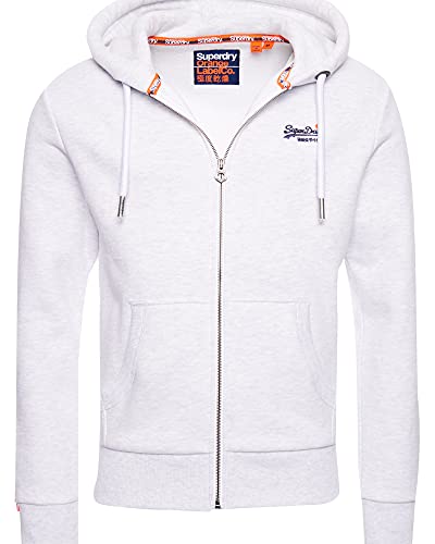 Superdry Herren Kapuzenpullover Orange Label Ziphood, Grau (Ice Marl 54g), S von Superdry