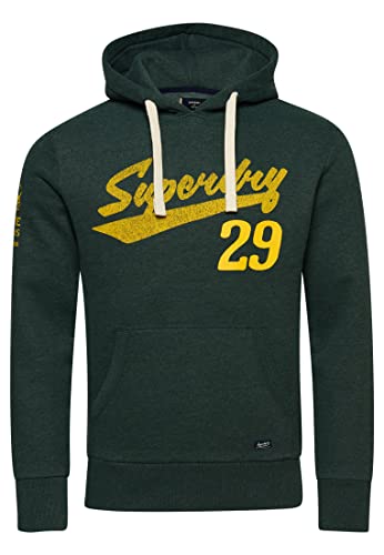 Superdry Herren-Kapuzenpullover im Vintage-Stil mit Stadtschrift, Emaille grün meliert, Small von Superdry