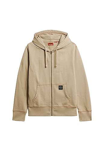 Superdry Herren Kapuzenpullover mit Reißverschluss Sweatshirt, Vintage Khaki, Large von Superdry