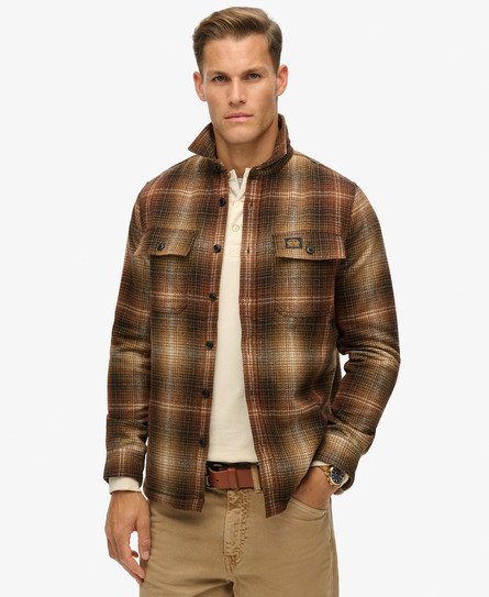 Superdry Herren Karierte Hemdjacke aus Wolle mit Fleecefutter Braun - Größe: Xxxl von Superdry