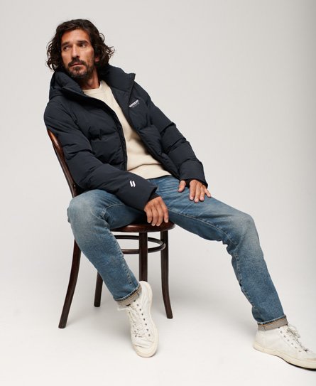 Superdry Men's Kastige Steppjacke mit Kapuze Marineblau - Größe: XL von Superdry