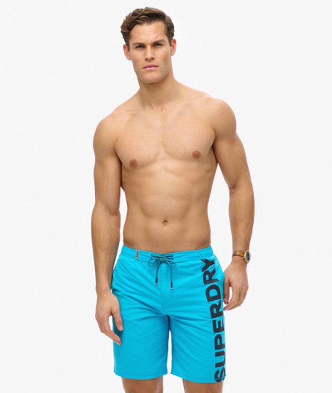 Superdry Herren Klassische 48-cm-Boardshorts mit Logo Blue - Größe: XL von Superdry