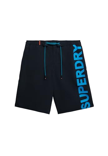 Superdry Herren Klassische 48-cm-Boardshorts mit Logo Finster Marineblau XXL von Superdry