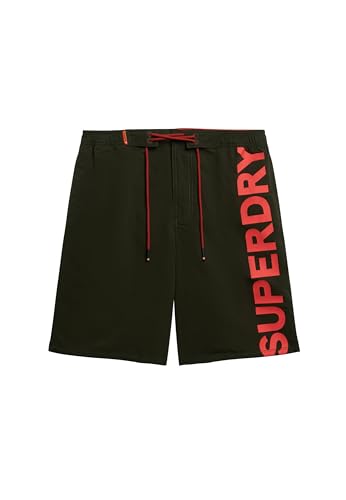 Superdry Herren Klassische 48-cm-Boardshorts mit Logo Surplus Goods Olivgrün XL von Superdry