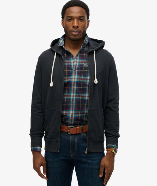 Superdry Herren Classic Essential Zip-hoodie Navy - Größe: Xxxl von Superdry