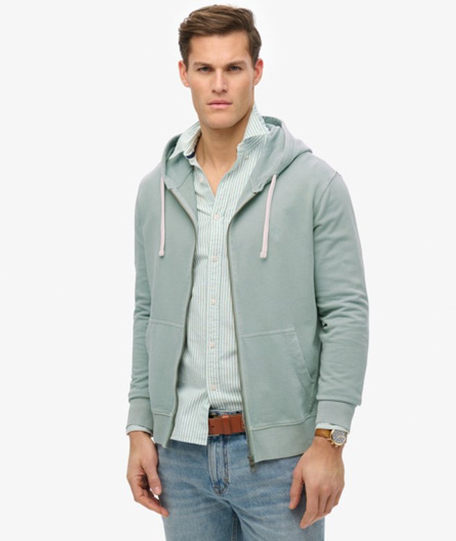 Superdry Men's Classic Essential Zip-hoodie Blau - Größe: S von Superdry