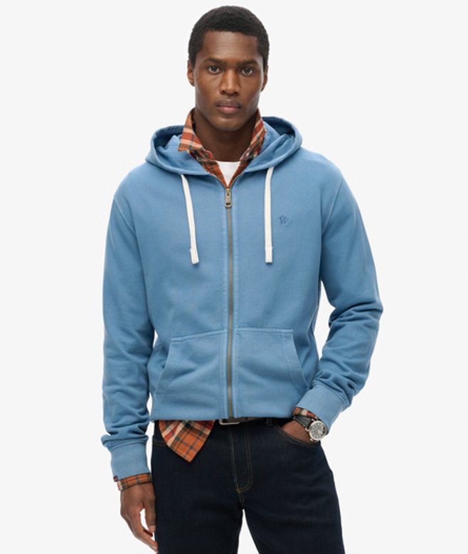 Superdry Herren Classic Essential Zip-hoodie Blau - Größe: XL von Superdry