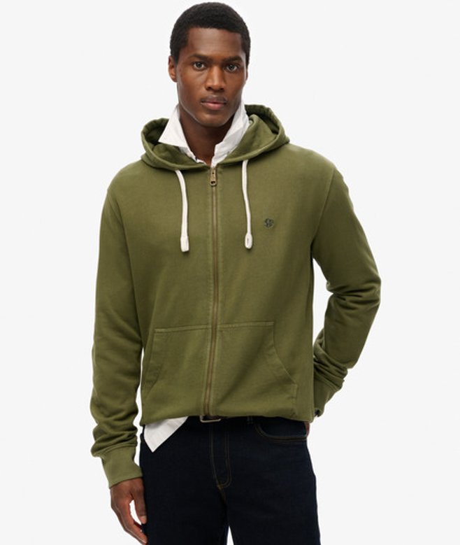 Superdry Herren Classic Essential Zip-hoodie Grün - Größe: M von Superdry