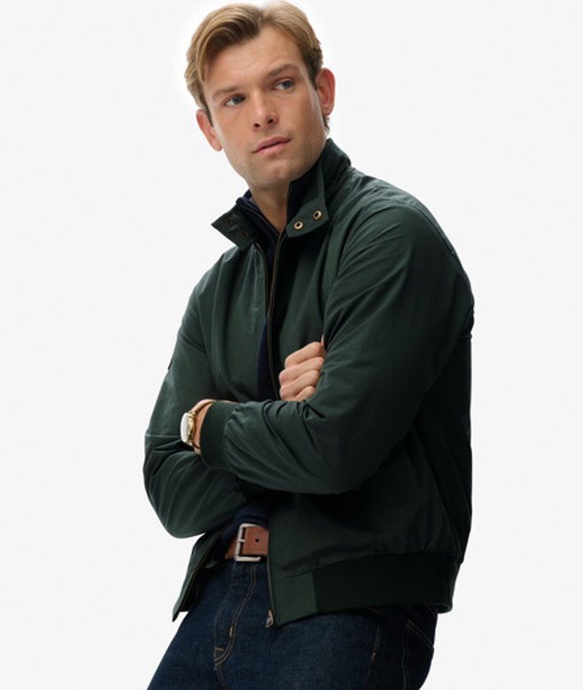 Superdry Herren Klassische Harrington Jacke Green - Größe: L von Superdry