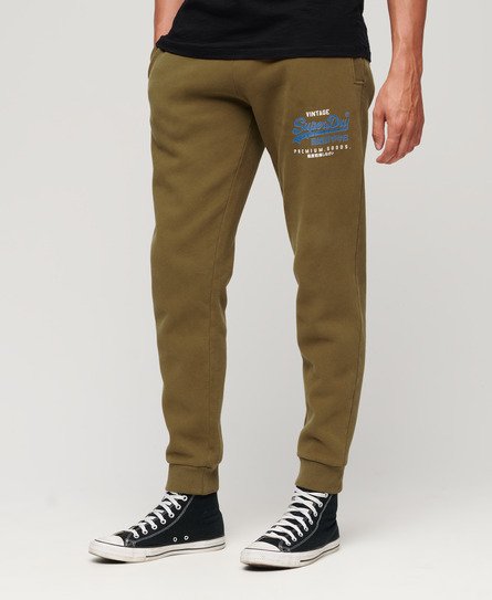 Superdry Men's Klassische Vintage Logo Heritage Jogginghose Grün - Größe: S von Superdry