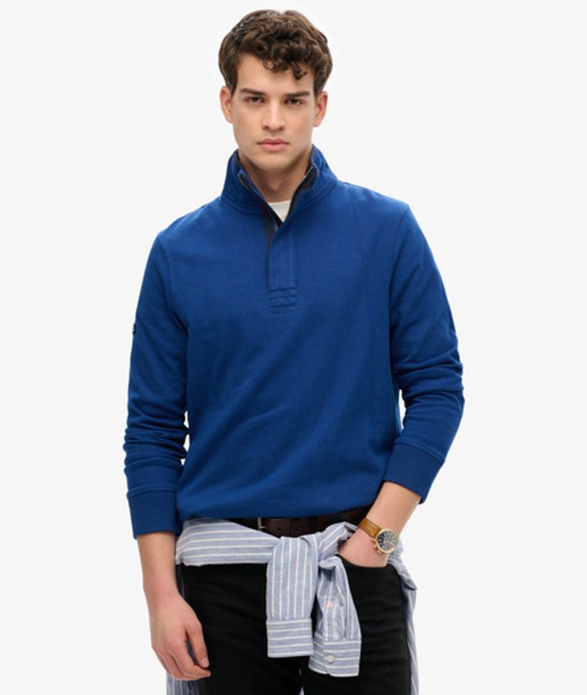 Superdry Men's Cotton Classics Jersey Sweatshirt mit Reißverschluss Marineblau - Größe: L von Superdry