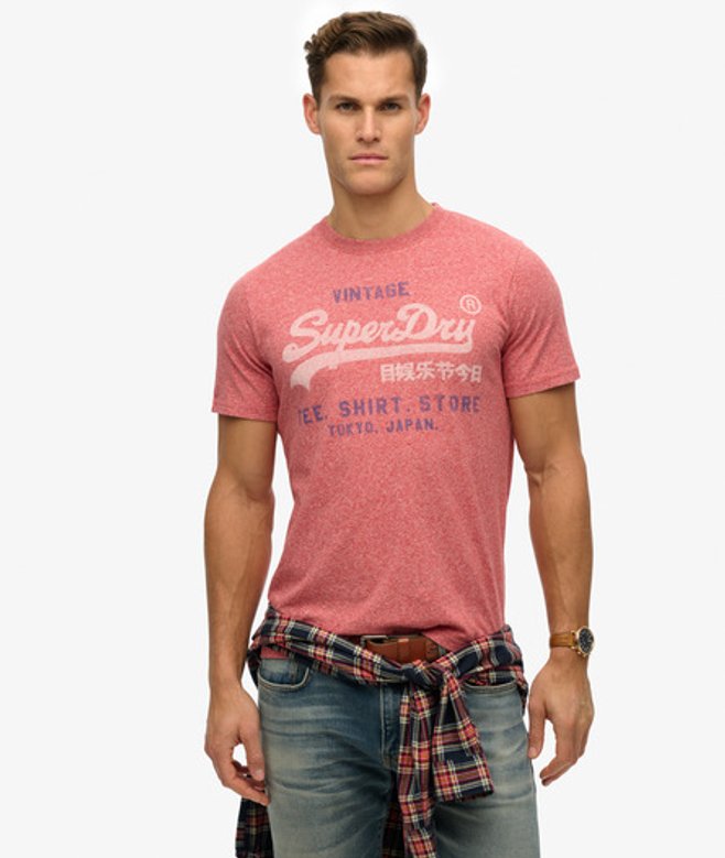 Superdry Herren Klassisches, Lässiges T-shirt mit Vintage-logo Red - Größe: Xxxl Superdry Herren Klassisches, Lässiges T-shirt mit Vintage-logo Red - Größe: Xxxl von Superdry