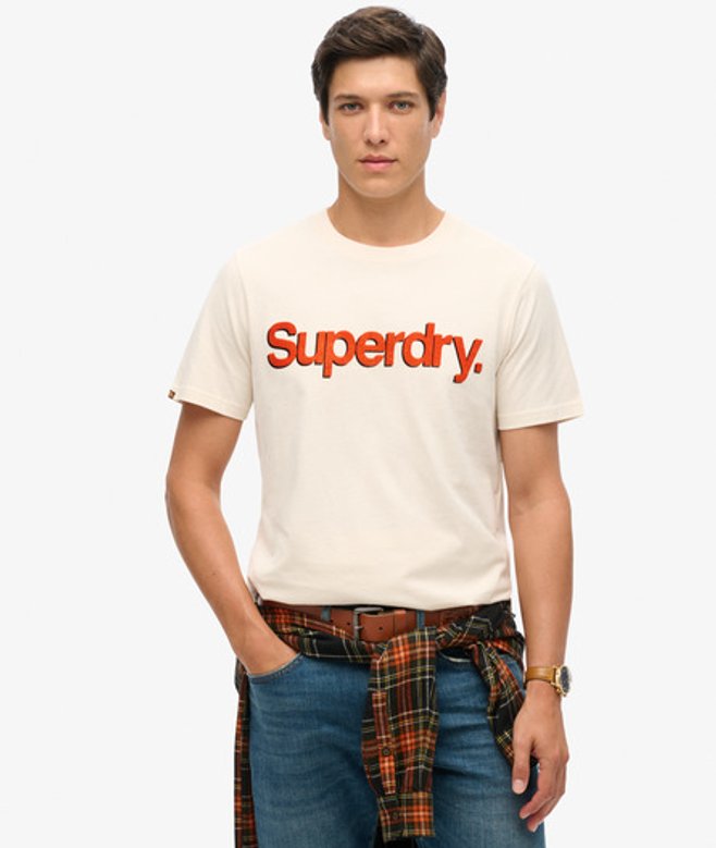 Superdry Herren Klassisches Core Logo Shadow T-shirt Creme - Größe: Xxl von Superdry