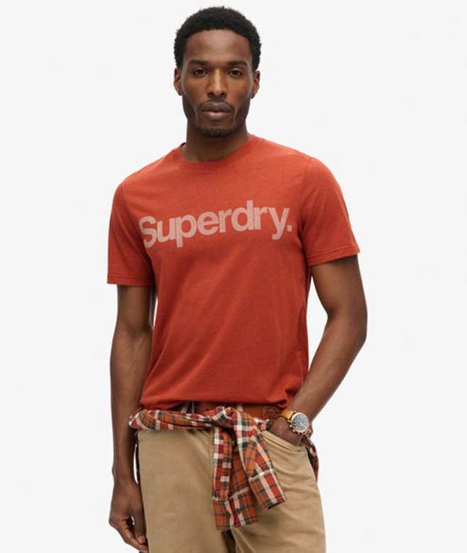 Superdry Herren Klassisches Core T-shirt mit Logo Orange - Größe: L von Superdry