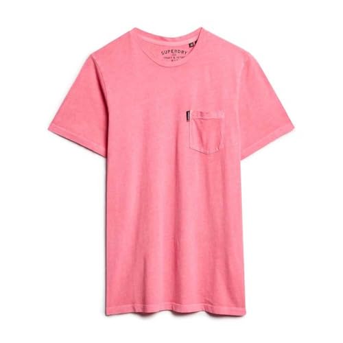 Superdry Herren Klassisches Essential Pocket T-Shirt Verwaschenes Paradiesrot XXL von Superdry
