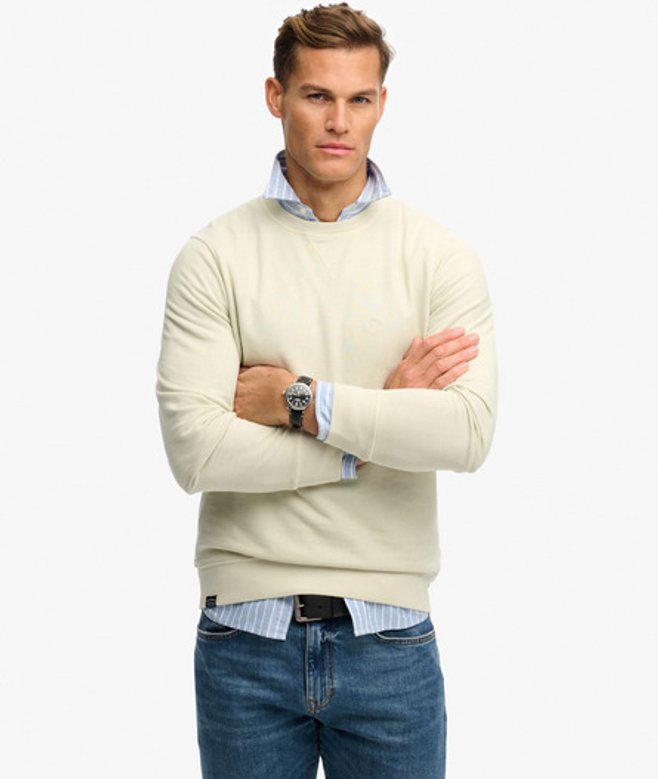Superdry Herren Klassisches Essential Sweatshirt Cream - Größe: S von Superdry