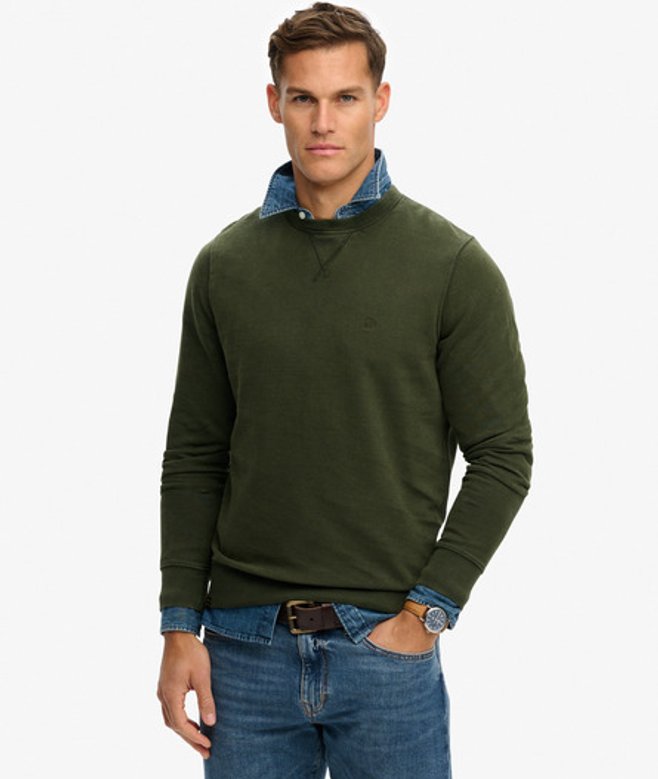 Superdry Herren Klassisches Essential Sweatshirt Green - Größe: XL von Superdry