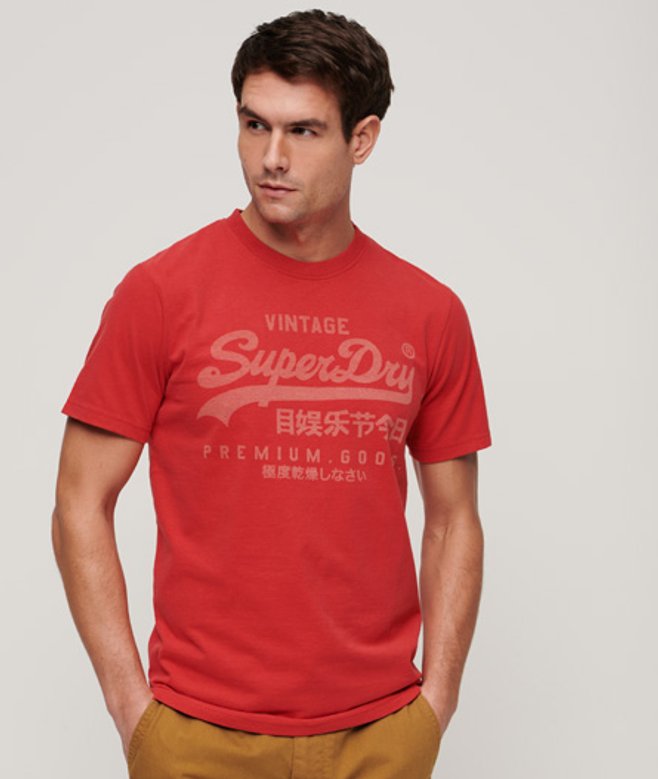 Superdry Herren Klassisches Heritage T-shirt Rot - Größe: M von Superdry