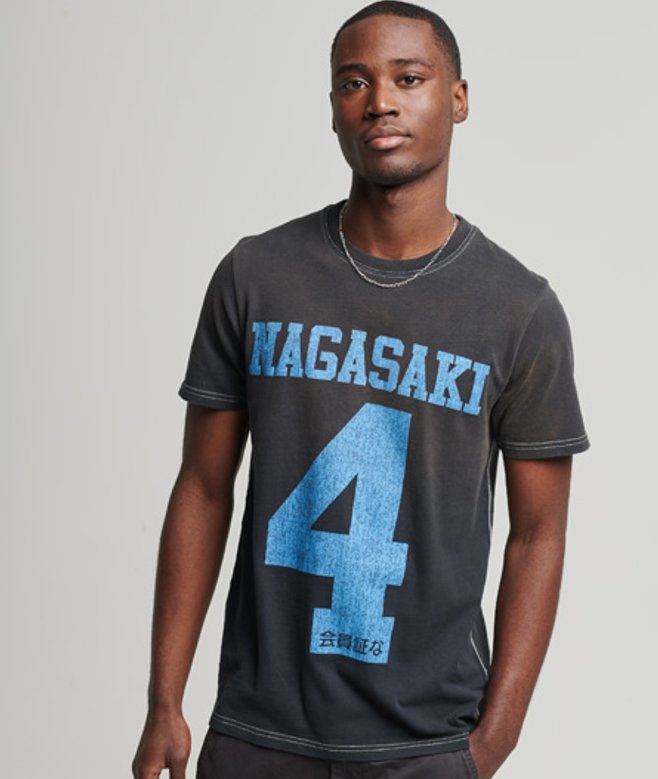 Superdry Herren Klassisches Limited Edition Vintage 03 Rework T-shirt Dunkelgrau - Größe: M von Superdry